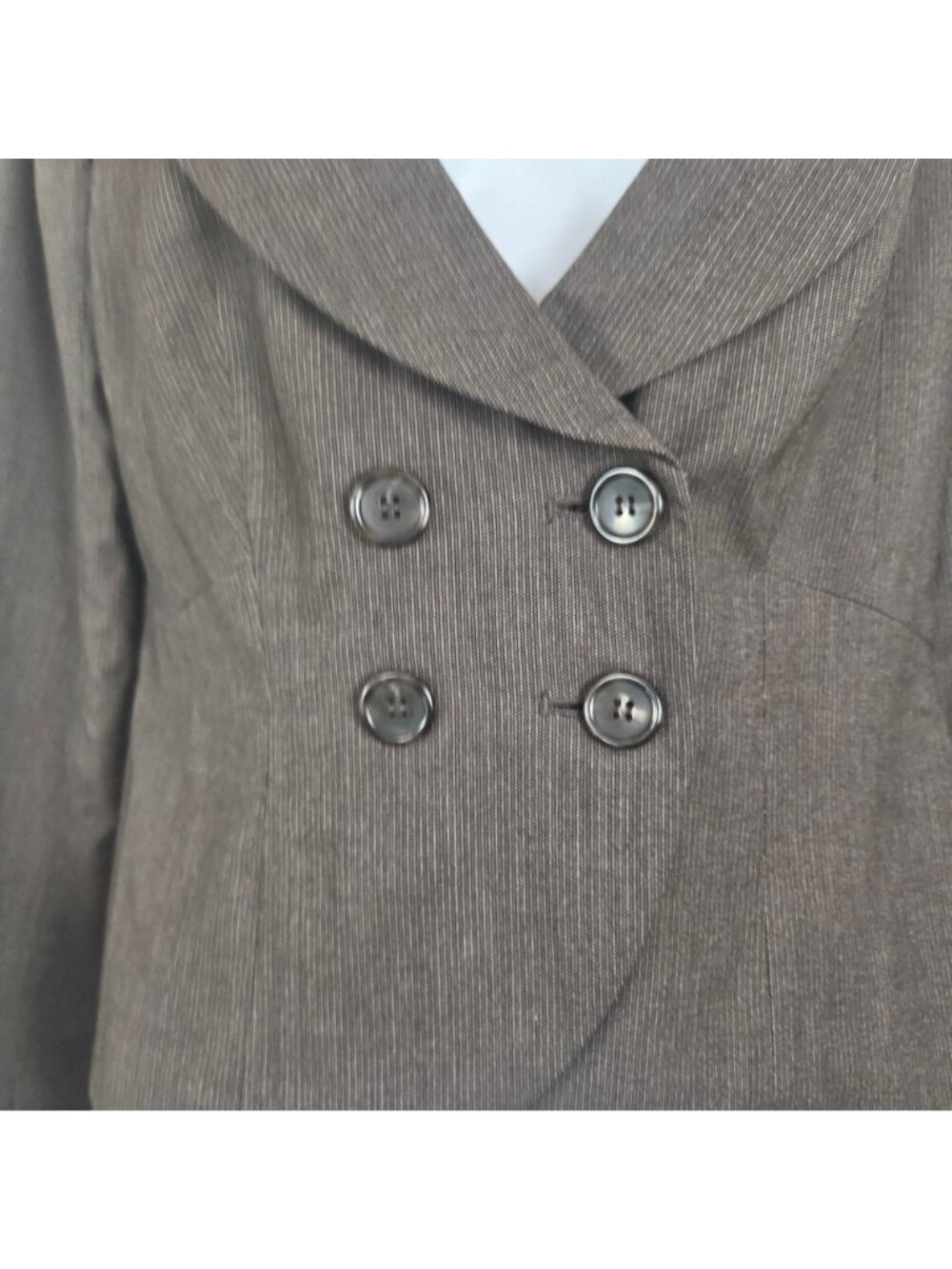 The Limited Womens Brown Pinstripe 2-Piece Suit Jacket & Cassidy Fit Pants Size - Picture 5 of 15